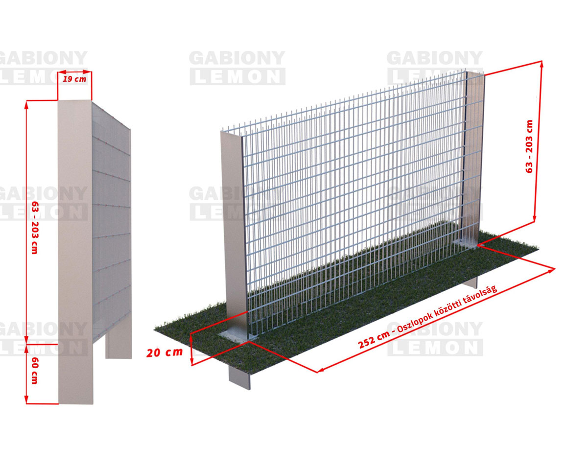 gabion kerítés panel 2